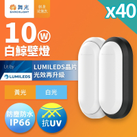 40入組 舞光 1-2坪 10W白鯨LED壁燈 抗UV 一體式快裝 IP66防塵防水 時尚白/貴族黑(白光/黃光)