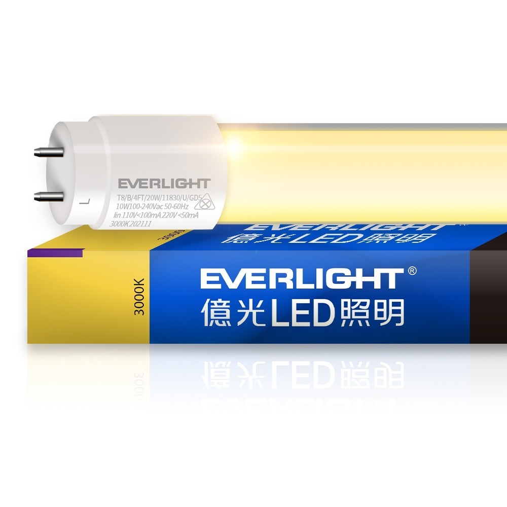 億光EVERLIGHT 二代 2呎/4呎 LED玻璃燈管T8 保固18個月 白/自然/黃光-細節圖7