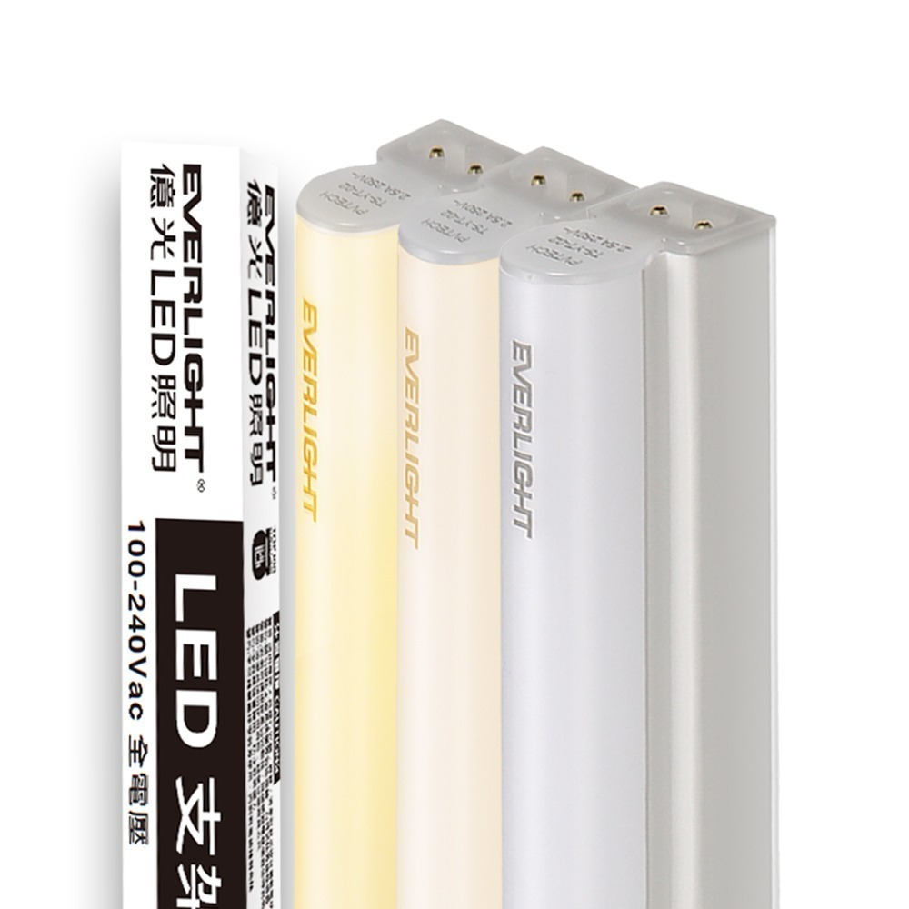 10入組 億光EVERLIGHT  二代 1呎/2呎/3呎/4呎LED 支架燈 T5層板燈 2年保固 白/自然/黃光-規格圖3