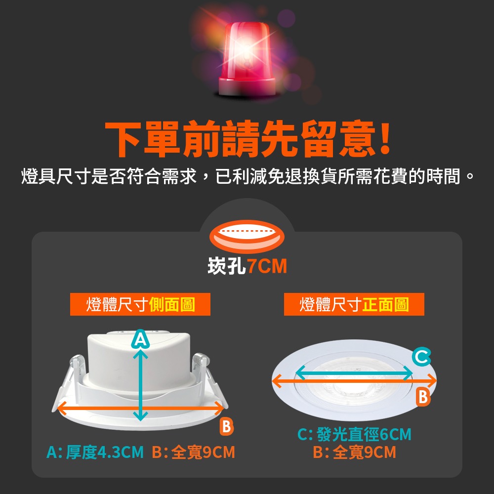 30入組 舞光 7CM/9CM崁孔 5W/8W 浩瀚 LED廣角崁燈 白框 2年保固(白光/自然光/黃光)-細節圖2