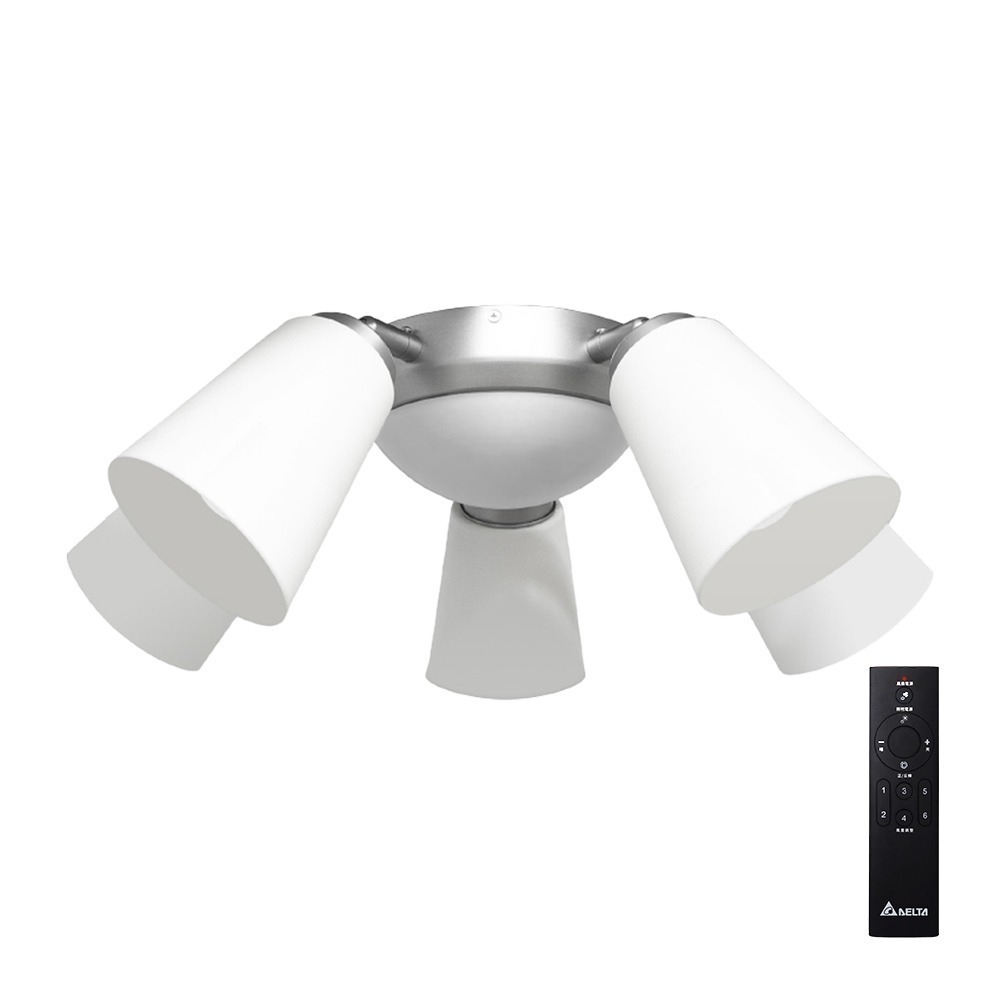 台達DELTA 5+1吊扇燈 時尚灰 三段亮度 不含燈泡 VFRU-VCLA-12NP-細節圖2