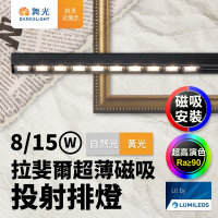 舞光 8W/12W/15W 拉斐爾 LED超薄磁吸軌道燈  窄角30度/廣角140度/可擺角 軌道條 2年保固