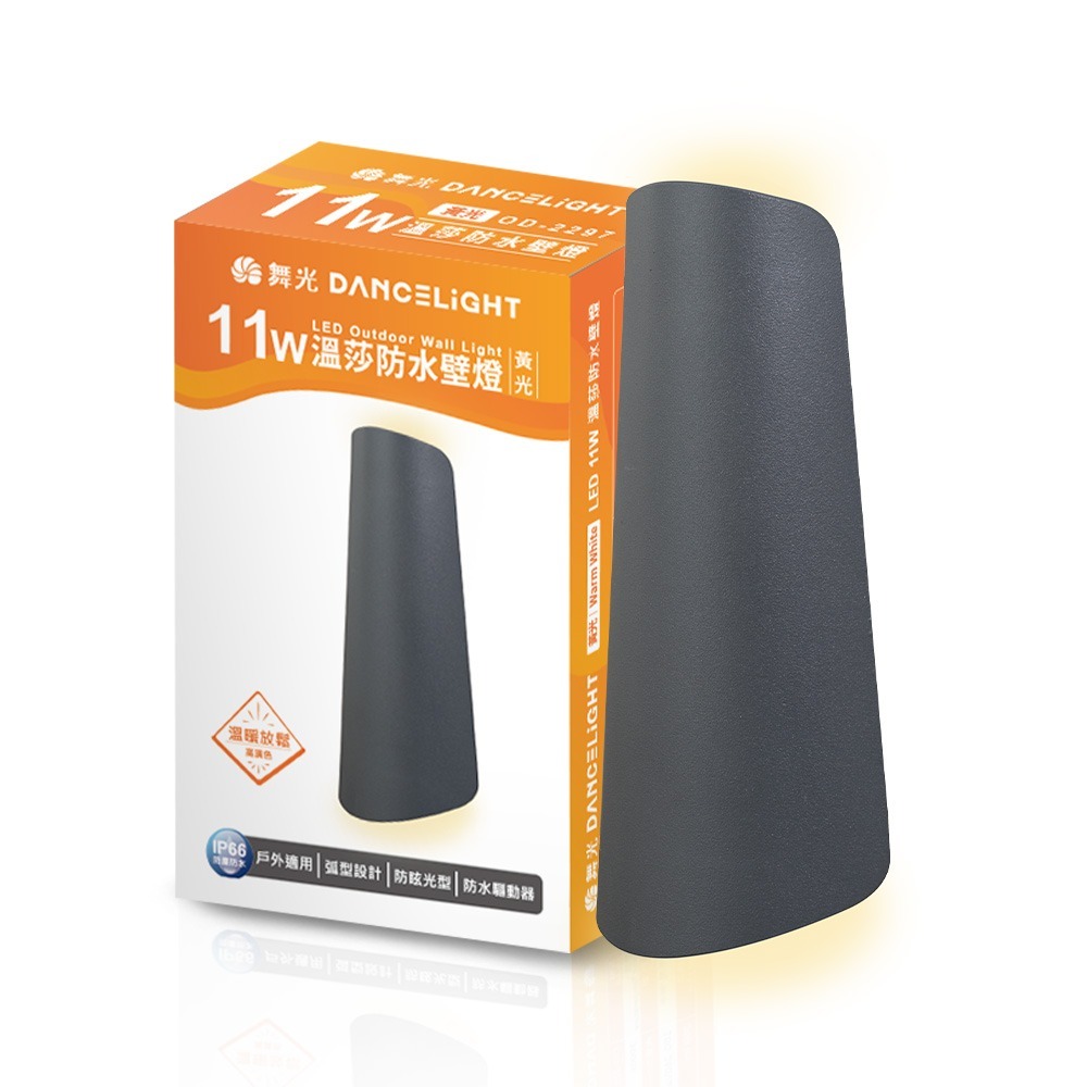 舞光 11W溫莎壁燈 壁燈 牆燈 戶外燈具 內含防水驅動器 深灰色OD-2297-規格圖2