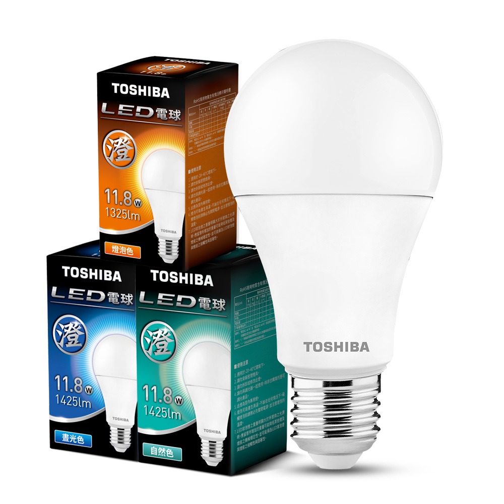 【TOSHIBA 東芝】澄系列 LED廣角燈泡 9.8W/11.8W/15.8W 高亮省電(晝光色/自然色/燈泡色)-規格圖5