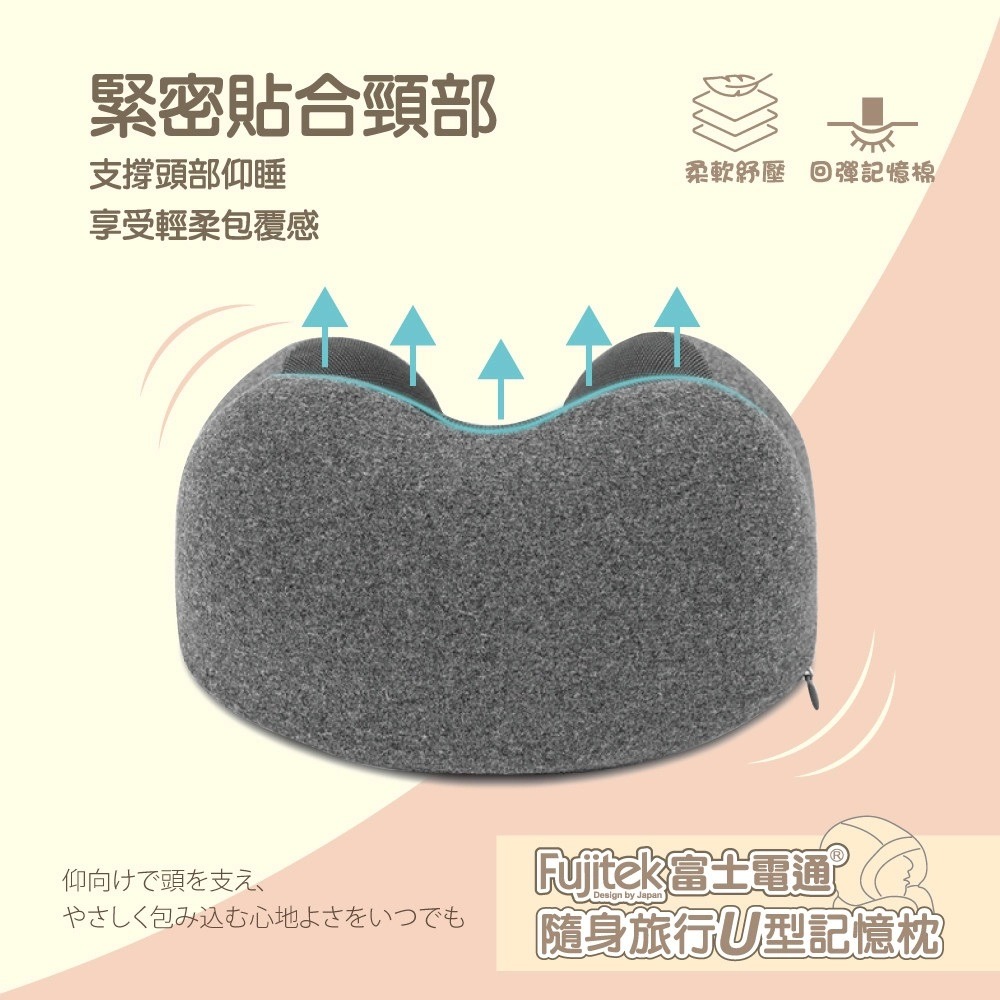 【Fujitek富士電通】隨身旅行U型記憶枕-細節圖2