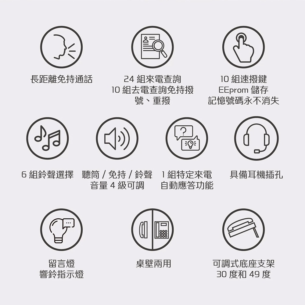 AIWA愛華 長距離免持對講電話 AG-9099 會議電話 桌掛兩用-細節圖2