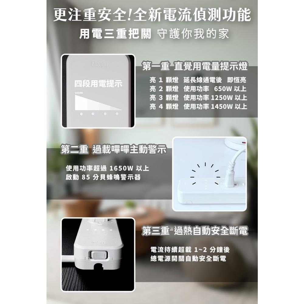 【MIT微笑標章⭐金獎】POWER GUARD 嗶嗶延長線 安全聽得見 電流偵測 延長線插座 扁頭延長線 插座保護蓋-細節圖4