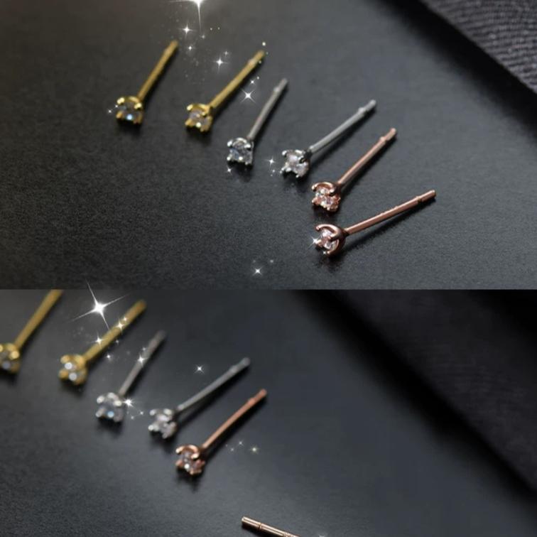 【CARA MIA】單鑽純銀耳針 耳環 純銀耳環 耳釘 純銀 飾品 925 耳扣 耳飾 禮物 生日禮物 韓國 韓系 耳堵-細節圖6