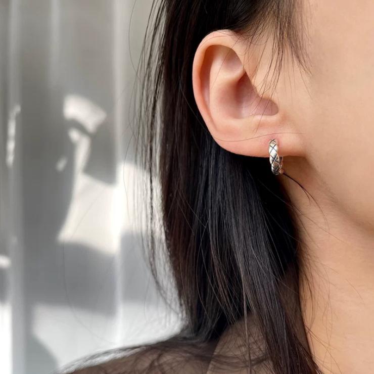 【CARA MIA】簡約百搭耳扣 耳環 純銀耳環 耳釘 耳針 純銀 飾品 耳扣 耳飾-細節圖2