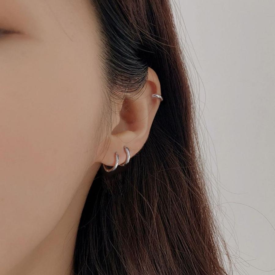 【CARA MIA】簡約百搭耳扣 耳環 純銀耳環 耳釘 耳針 純銀 飾品 耳扣 耳飾-細節圖5