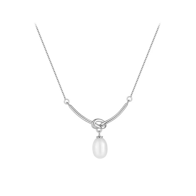 現貨 珍珠項鍊 純銀項鍊 項鍊 銀項鍊 純銀 飾品 925 項鍊女 銀飾 鎖骨鏈 銀鏈 禮物 生日禮物 韓國 韓系 銀鏈-細節圖8