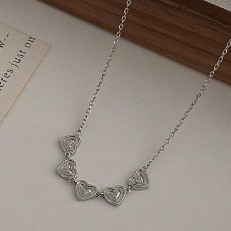 【CARA MIA】心心相印 愛心項鍊 現貨 項鍊 銀項鍊 純銀 飾品 項鍊女 鎖骨鏈 禮物 生日禮物-細節圖5