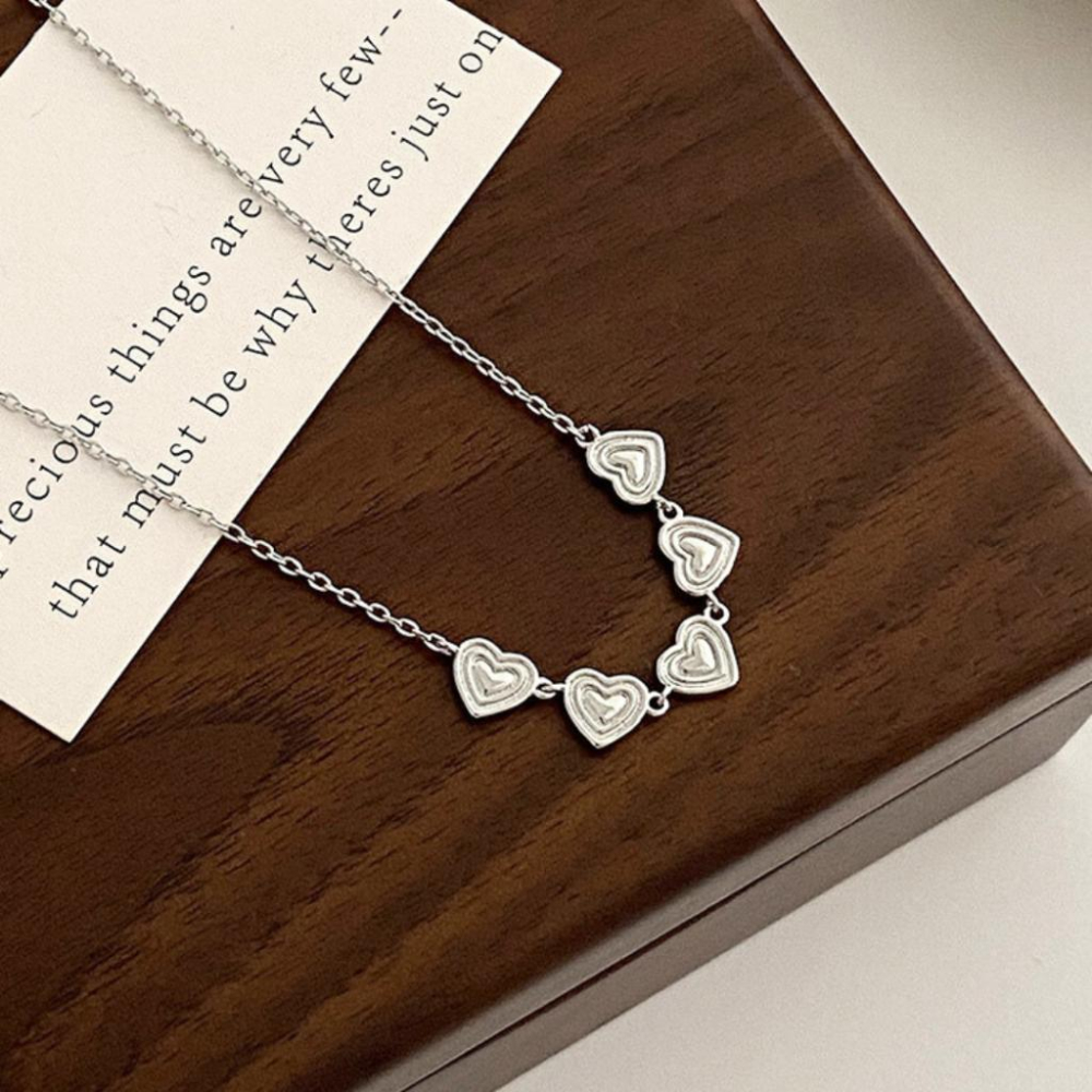 【CARA MIA】心心相印 愛心項鍊 現貨 項鍊 銀項鍊 純銀 飾品 項鍊女 鎖骨鏈 禮物 生日禮物-細節圖6