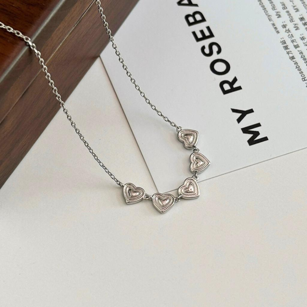 【CARA MIA】心心相印 愛心項鍊 現貨 項鍊 銀項鍊 純銀 飾品 項鍊女 鎖骨鏈 禮物 生日禮物-細節圖7