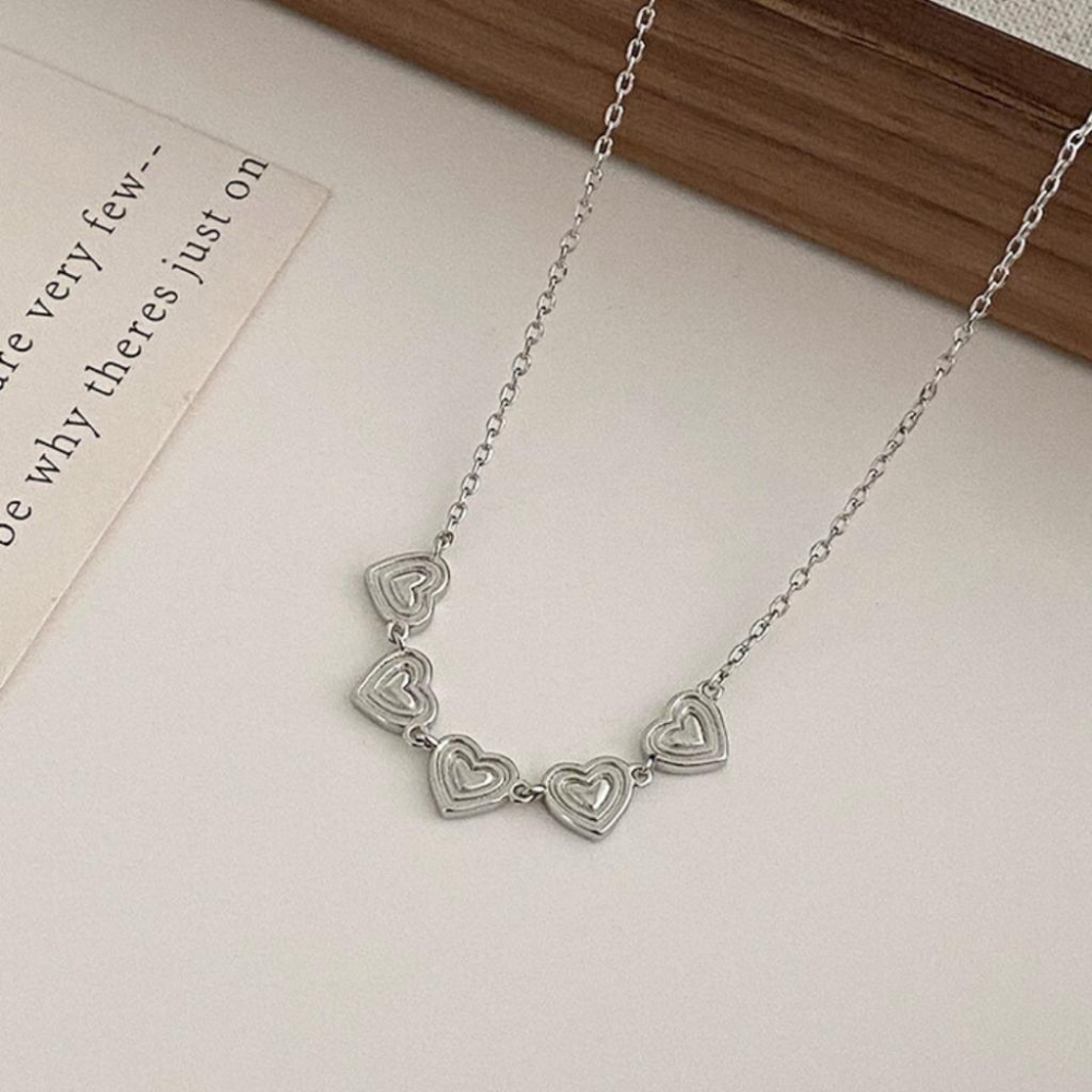 【CARA MIA】心心相印 愛心項鍊 現貨 項鍊 銀項鍊 純銀 飾品 項鍊女 鎖骨鏈 禮物 生日禮物-細節圖8