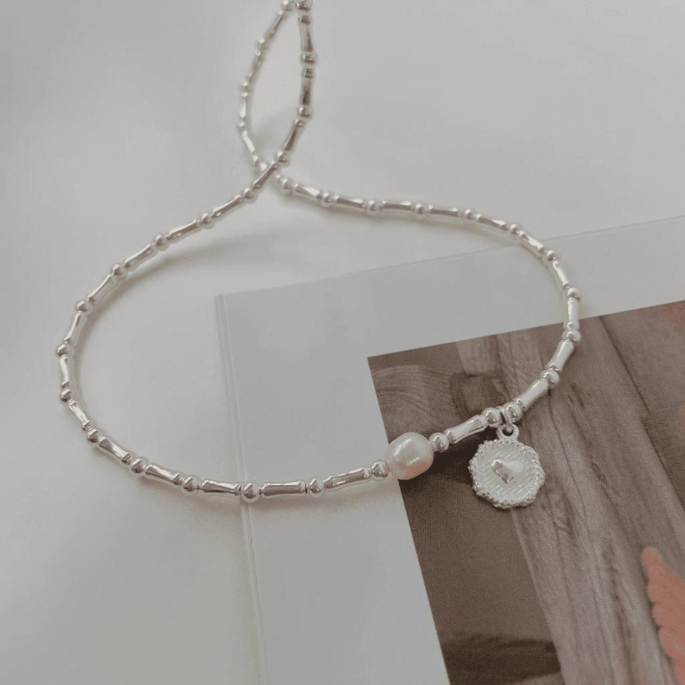 現貨 純銀項鍊 珍珠項鍊 項鍊 銀項鍊 純銀 飾品 925 項鍊女 銀飾 鎖骨鏈 銀鏈 禮物 生日禮物 浮誇項鍊 銀-細節圖5