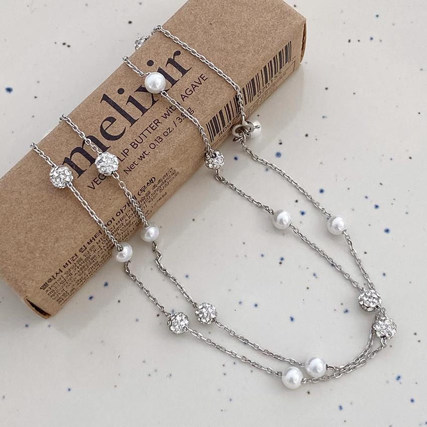 現貨 珍珠項鍊 純銀項鍊 項鍊 銀項鍊 純銀 飾品 925 項鍊女 銀飾 鎖骨鏈 銀鏈 禮物 生日禮物 情侶小物 銀-細節圖3