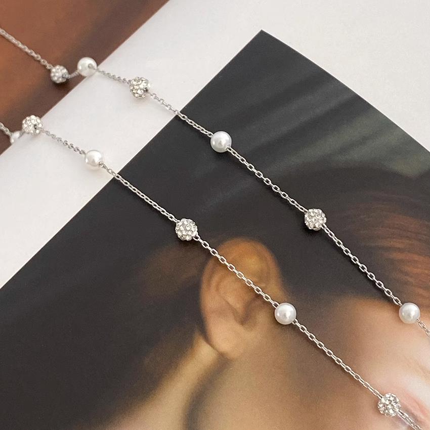 現貨 珍珠項鍊 純銀項鍊 項鍊 銀項鍊 純銀 飾品 925 項鍊女 銀飾 鎖骨鏈 銀鏈 禮物 生日禮物 情侶小物 銀-細節圖6