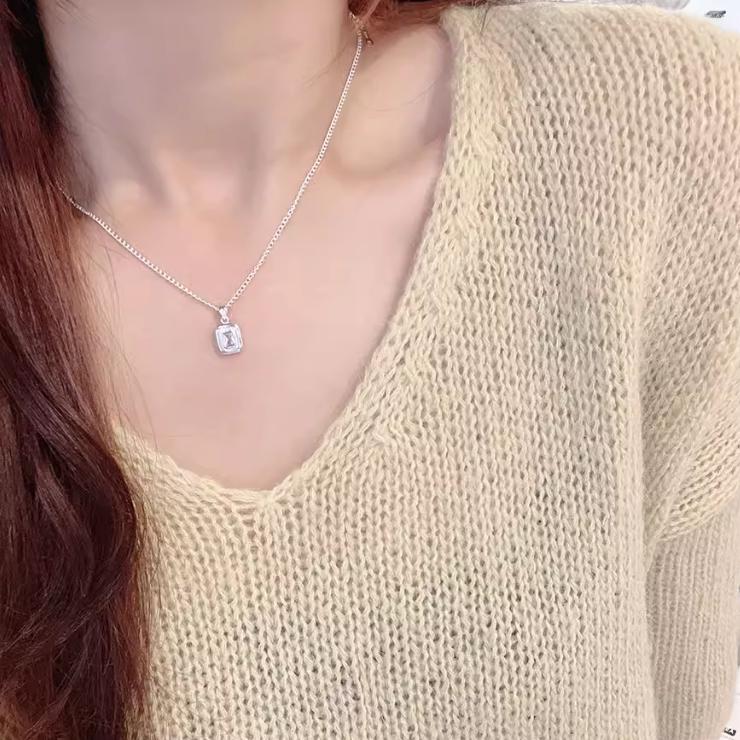 現貨 純銀項鍊 項鍊 銀項鍊 純銀 飾品 925 項鍊女 銀飾 鎖骨鏈 銀鏈 禮物 生日禮物 情侶禮物 水晶項鍊 水晶-細節圖5