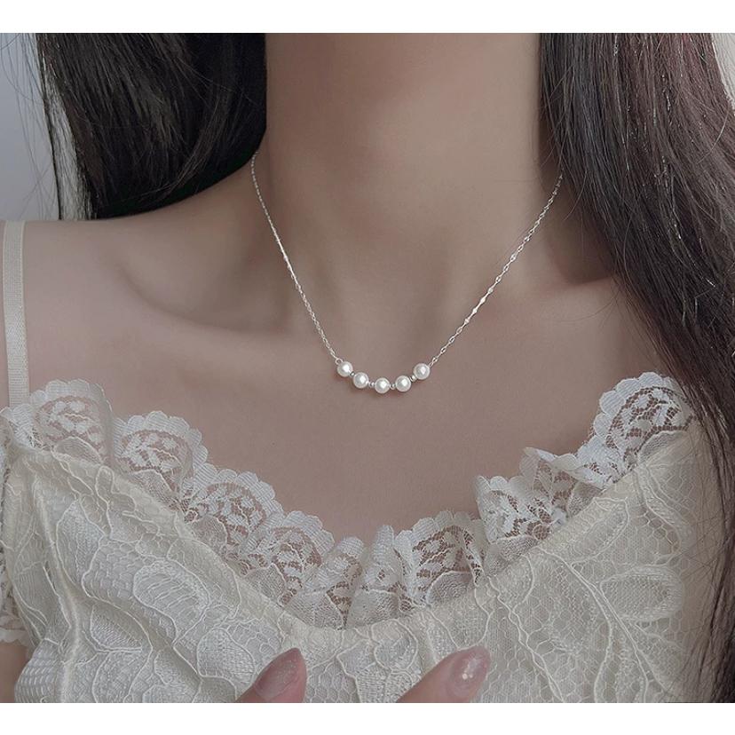 現貨 珍珠項鍊 純銀項鍊 項鍊 銀項鍊 純銀 飾品 925 項鍊女 銀飾 鎖骨鏈 銀鏈 禮物 生日禮物 情侶小物 銀-細節圖4