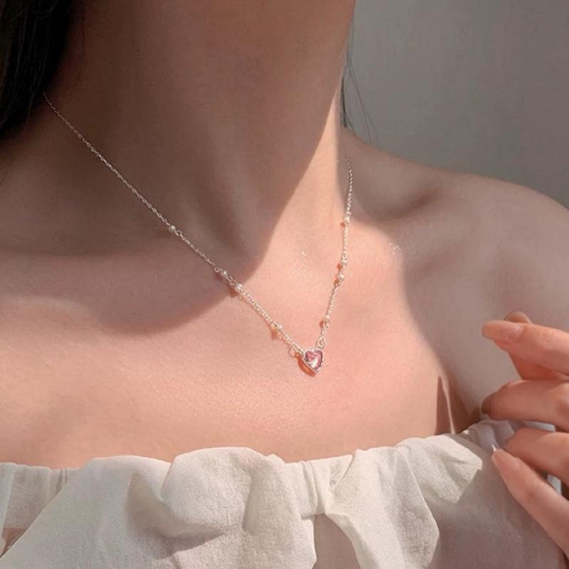 【CARA MIA】糖霜甜心 項鍊 銀項鍊 純銀 飾品 925 項鍊女 銀飾 鎖骨鏈 銀鏈 禮物 生日禮物-細節圖4