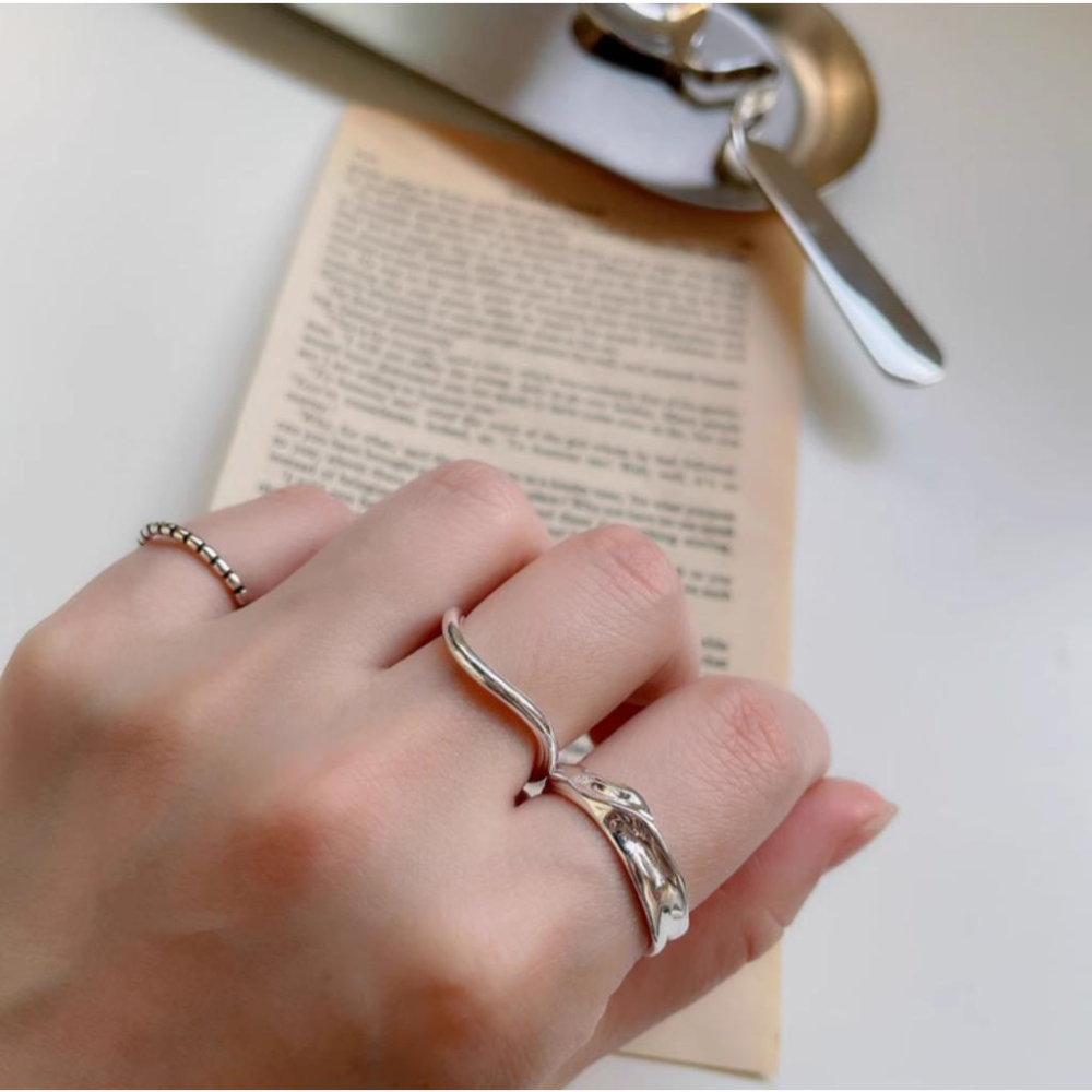 【CARA MIA】溫柔流線戒 戒指 尾戒 對戒 戒指女生 戒指男 飾品-細節圖2