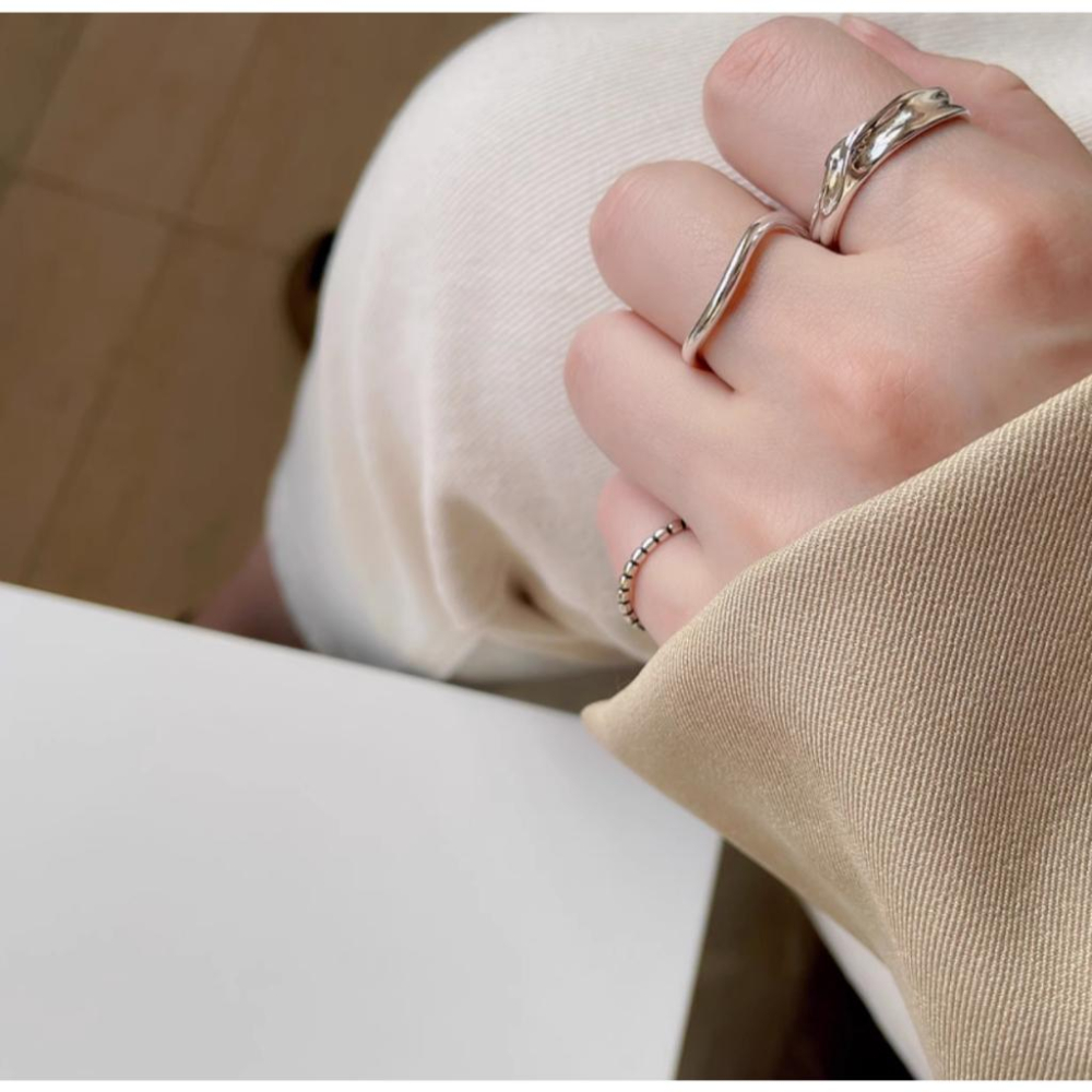 【CARA MIA】溫柔流線戒 戒指 尾戒 對戒 戒指女生 戒指男 飾品-細節圖3