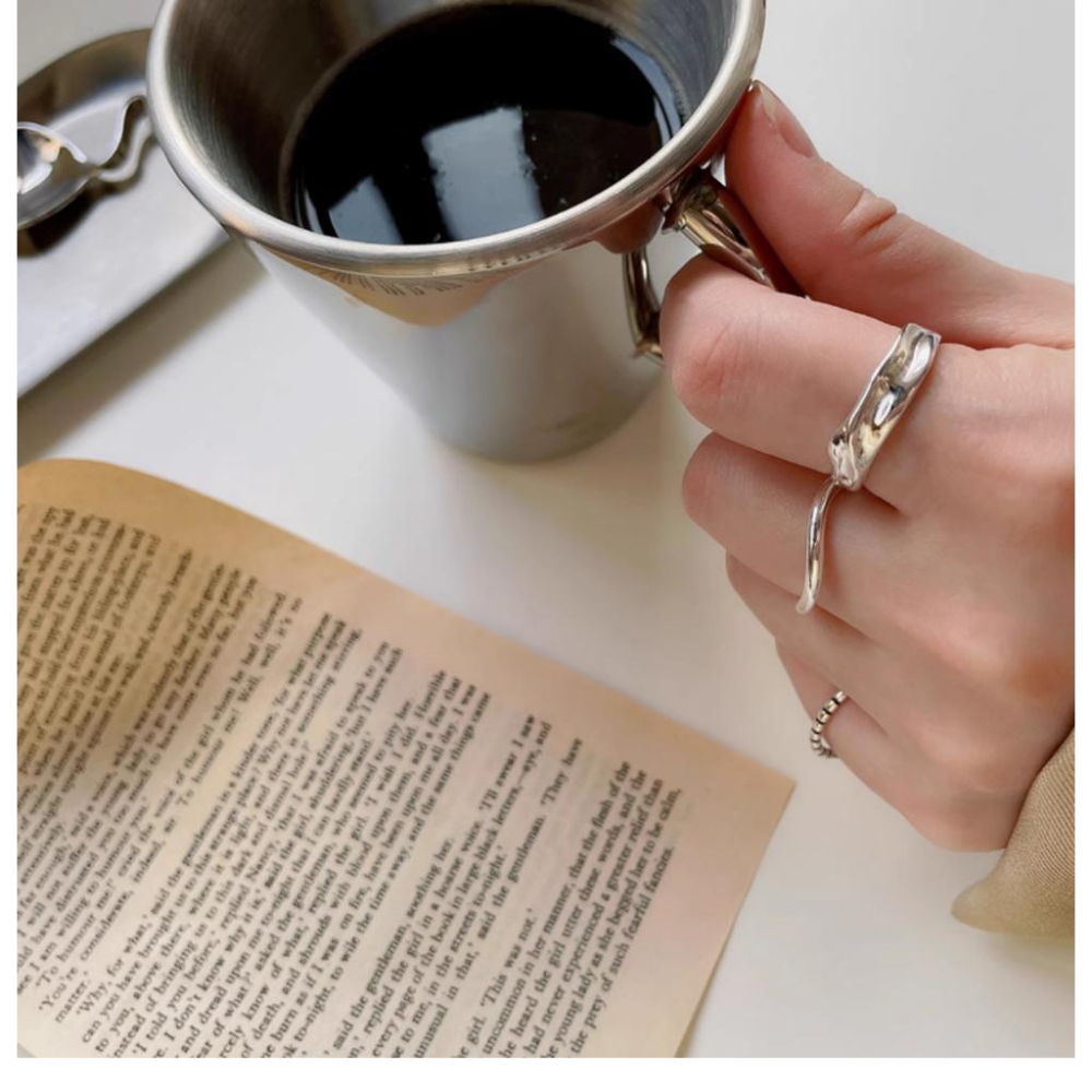 【CARA MIA】溫柔流線戒 戒指 尾戒 對戒 戒指女生 戒指男 飾品-細節圖5