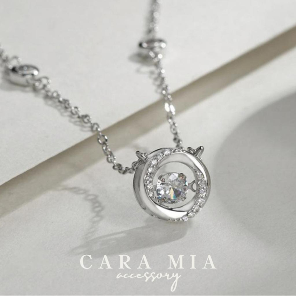 CARA M 項鍊飾品項鍊女鎖骨鏈禮物生日禮物情侶禮物鋯石鑽莫桑鑽- CARA