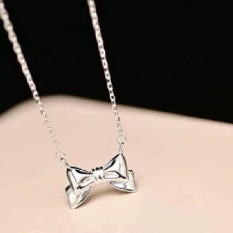 【CARA MIA】小眾韓系蝴蝶結 純銀項鍊 項鍊 銀項鍊 蝴蝶結 韓國 純銀 飾品 925 項鍊女 銀飾 鎖骨鏈 銀鏈-細節圖6