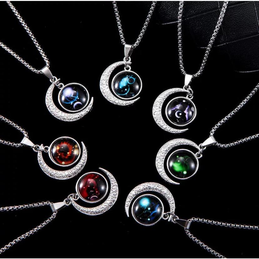 【CARA MIA】鈦鋼項鍊 微夜光十二星座系列 鈦鋼項鍊 星座 項鍊 星座 項鍊女 項鍊男 男生項鍊 鈦鋼-細節圖2