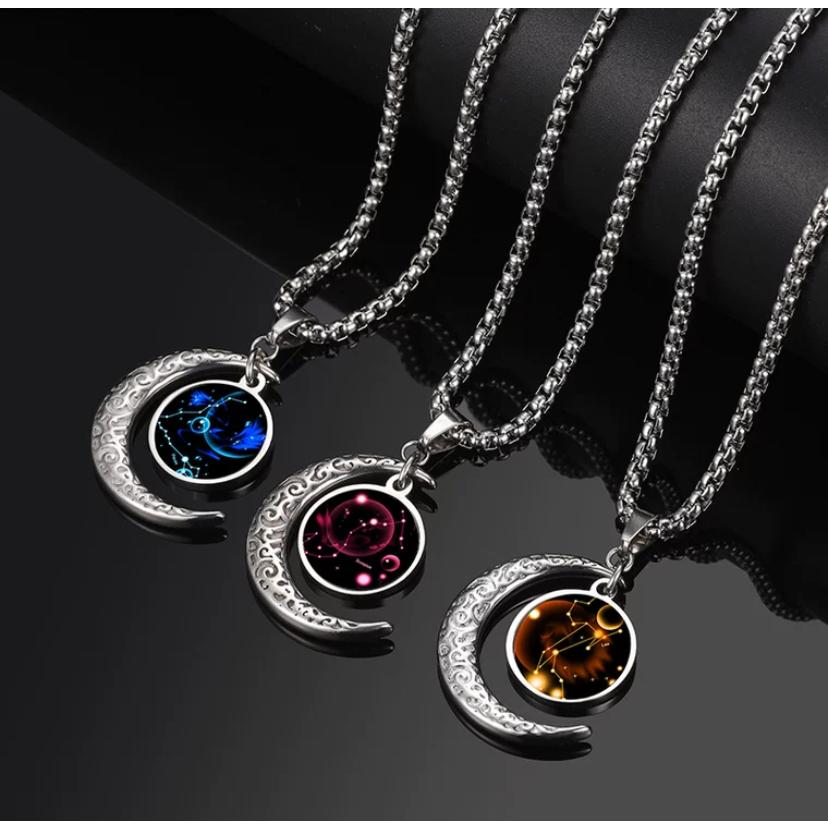 【CARA MIA】鈦鋼項鍊 微夜光十二星座系列 鈦鋼項鍊 星座 項鍊 星座 項鍊女 項鍊男 男生項鍊 鈦鋼-細節圖5