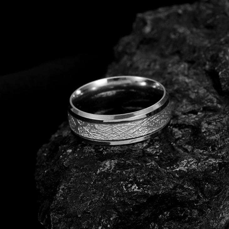 【CARA MIA】鈦鋼戒指 森林紋脈戒 戒指 鈦鋼 禮物 生日禮物 對戒 戒指女生 戒指男 情侶戒指 飾品 尾戒-細節圖3