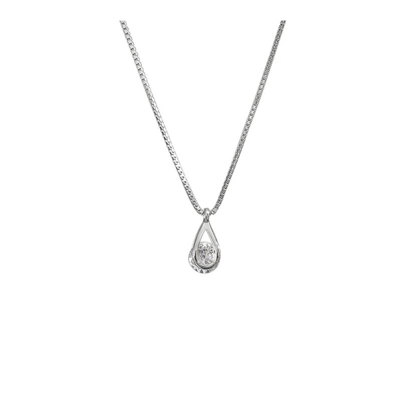 現貨 純銀項鍊 項鍊 銀項鍊 純銀 飾品 925 項鍊女 銀飾 鎖骨鏈 銀鏈 禮物 生日禮物 情侶禮物 鋯石 鑽 莫桑鑽-細節圖6