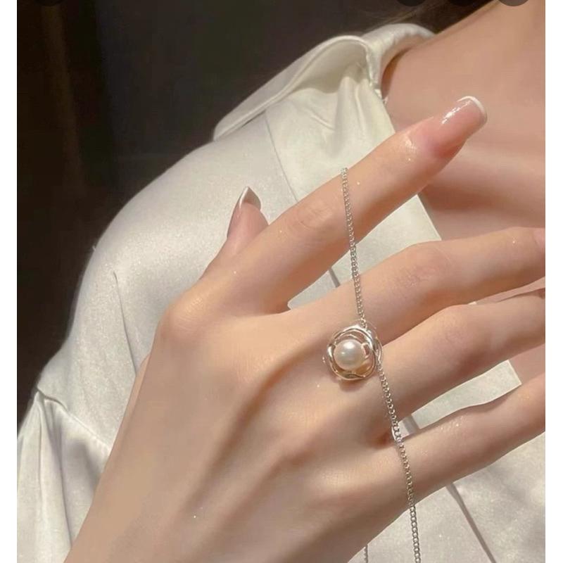 現貨 珍珠項鍊 純銀項鍊 項鍊 銀項鍊 純銀 飾品 925 項鍊女 銀飾 鎖骨鏈 銀鏈 禮物 生日禮物 情侶小物 銀-細節圖9