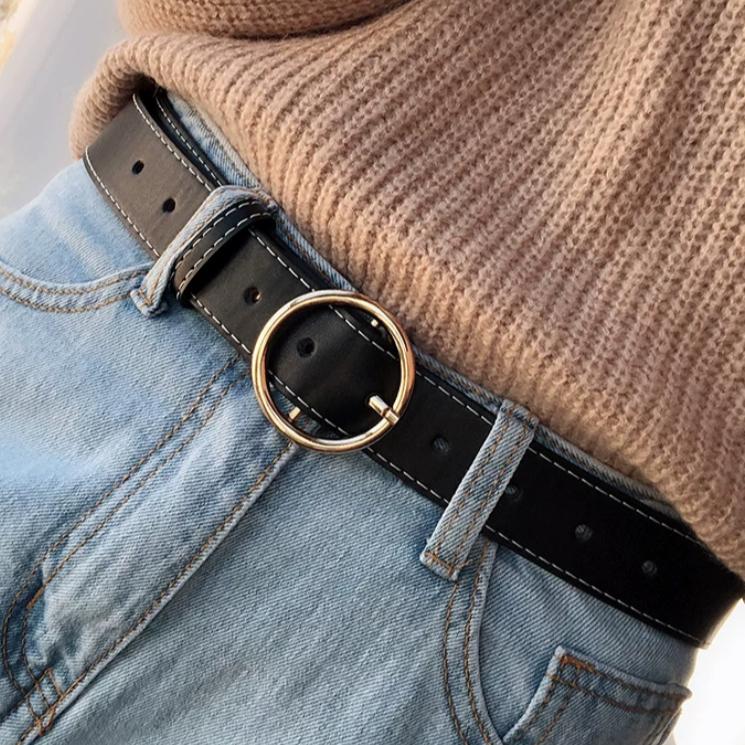 現貨 明線皮帶 皮帶 腰帶 皮帶女 飾品 百搭 腰封 簡約 韓系 女生皮帶-細節圖2