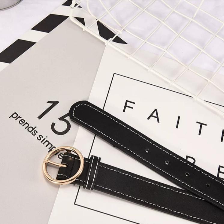 現貨 明線皮帶 皮帶 腰帶 皮帶女 飾品 百搭 腰封 簡約 韓系 女生皮帶-細節圖6