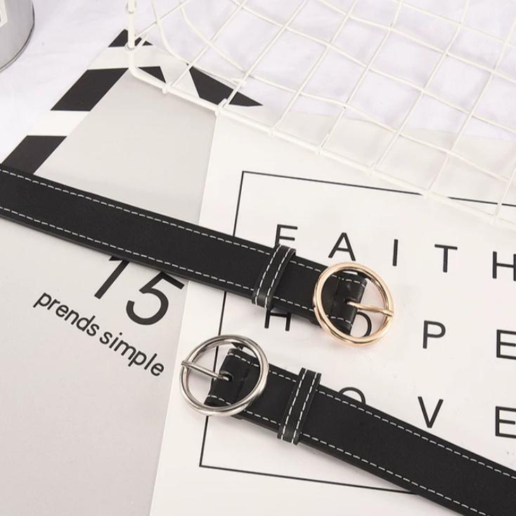 現貨 明線皮帶 皮帶 腰帶 皮帶女 飾品 百搭 腰封 簡約 韓系 女生皮帶-細節圖7