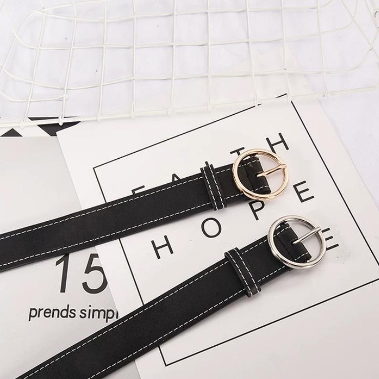 現貨 明線皮帶 皮帶 腰帶 皮帶女 飾品 百搭 腰封 簡約 韓系 女生皮帶-細節圖8