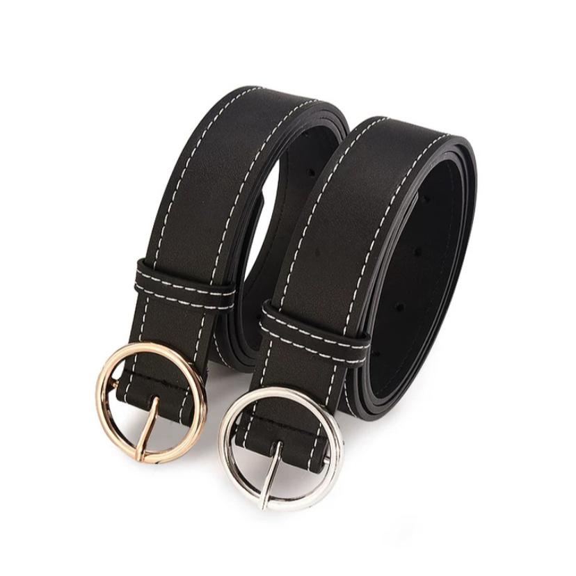 現貨 明線皮帶 皮帶 腰帶 皮帶女 飾品 百搭 腰封 簡約 韓系 女生皮帶-細節圖9