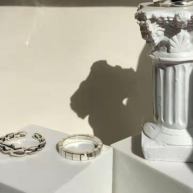 【CARA MIA】個性銀紋戒 戒指 尾戒 對戒 戒指女生 戒指男 飾品-細節圖3