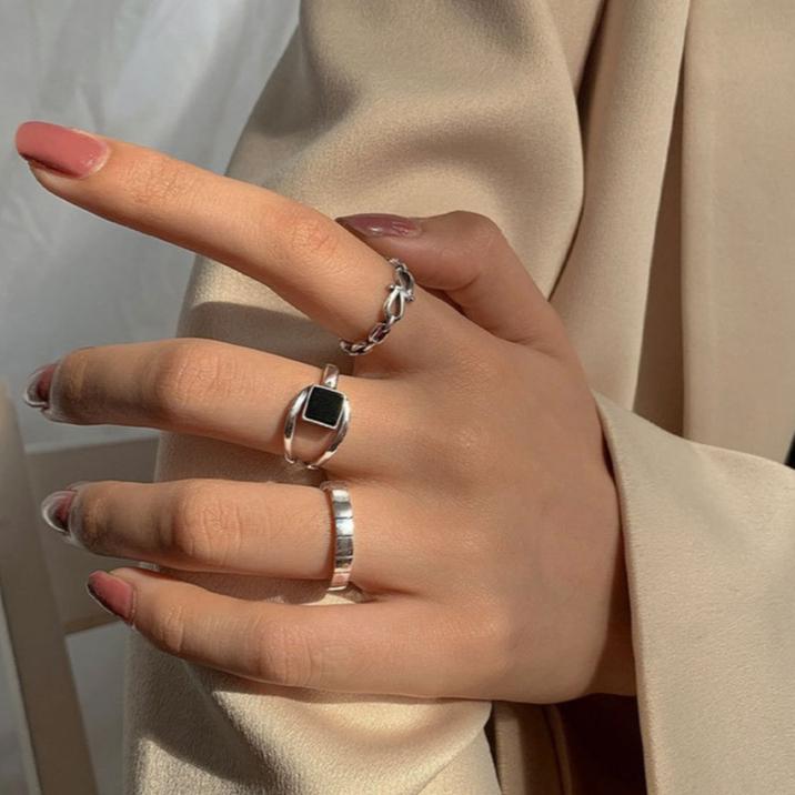 【CARA MIA】個性銀紋戒 戒指 尾戒 對戒 戒指女生 戒指男 飾品-細節圖4