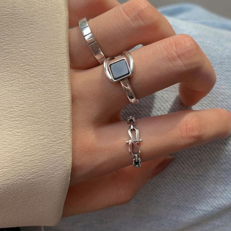 【CARA MIA】個性銀紋戒 戒指 尾戒 對戒 戒指女生 戒指男 飾品-細節圖6