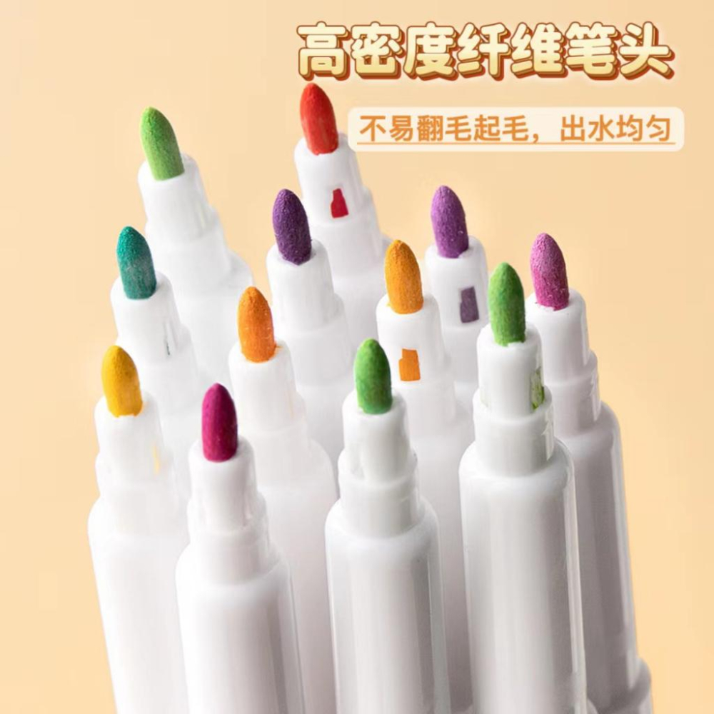 丙烯馬克筆小紅書同款繪畫彩筆套裝12色24色人體彩繪陶瓷相冊塗鴉-細節圖4