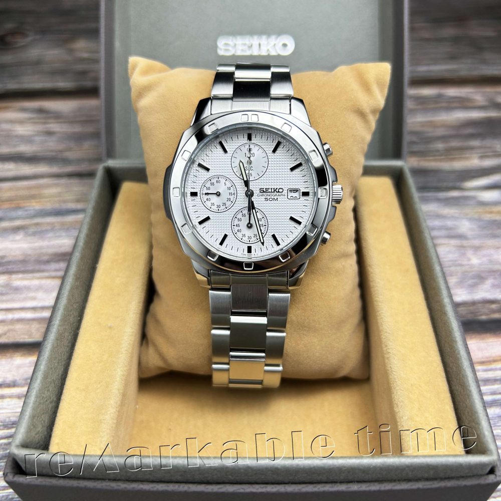 【SEIKO 三眼計時錶】精工三眼素色時尚款 SND187-細節圖2