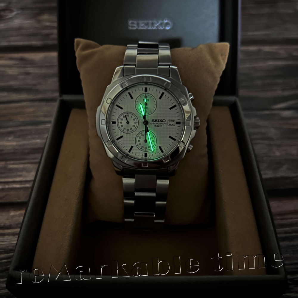 【SEIKO 三眼計時錶】精工三眼素色時尚款 SND187-細節圖3