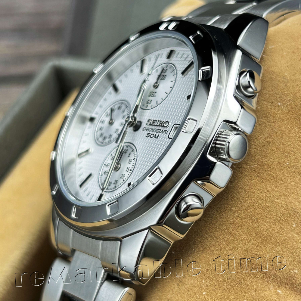 【SEIKO 三眼計時錶】精工三眼素色時尚款 SND187-細節圖4