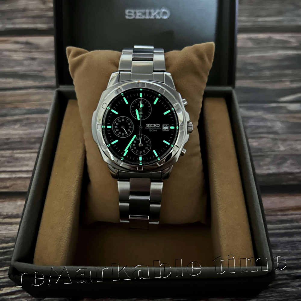 【SEIKO 三眼計時錶】精工三眼素色時尚款 SND191-細節圖2