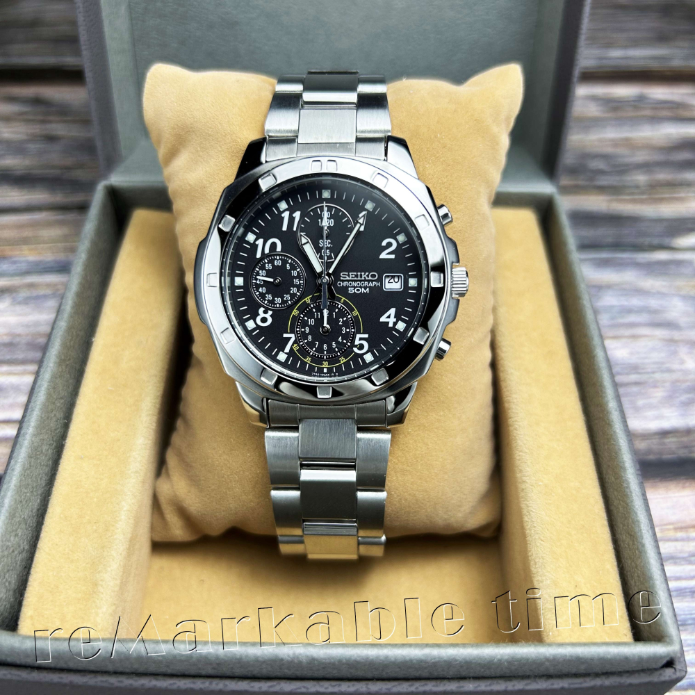 【SEIKO 三眼計時錶】精工三眼素色時尚款 SND195/SND195P1-細節圖2