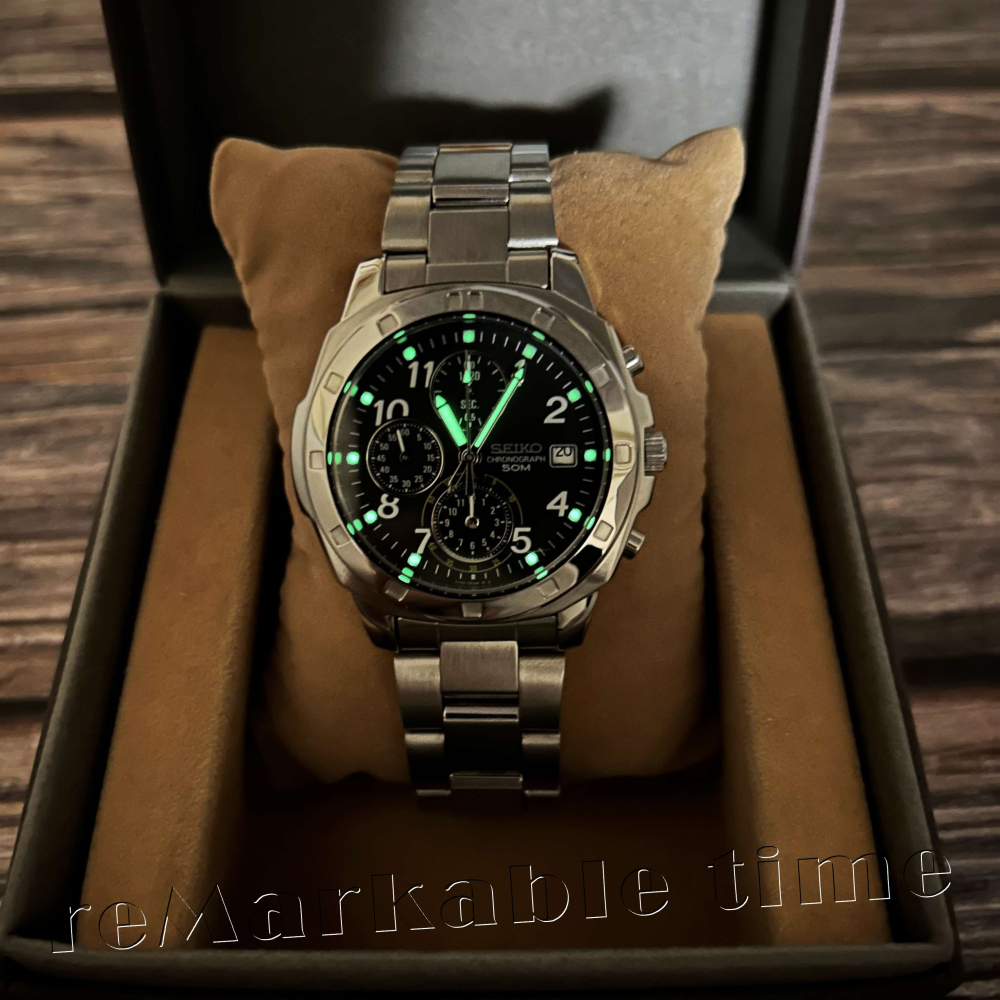 【SEIKO 三眼計時錶】精工三眼素色時尚款 SND195/SND195P1-細節圖3